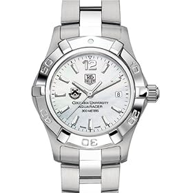 Buy Columbia University TAG Heuer Watch - Ladies Steel Aquaracer with Mother of Pearl Dial at M.LaHart by TAG Heuer