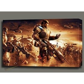 XBOX Gears OF WAR 2 CANVAS ART W GALLERY WRAP STYLE FRAMING 30X18X1.5″