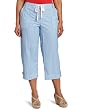 Jones New York Womens Plus-Size Striped Cargo Crop Pant