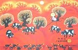 Chinese Peasant Folk Art 15x21 Watercolor Painting #103 - FREE SHIPPING