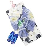 【着物問屋】男の子ゆかたセットNo.10【露草に風鈴・生成り×グレー】1~2才用(90cm)