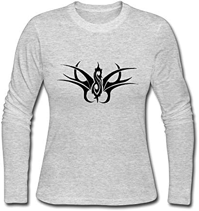 Lady Slipknot Tatto Designed Long-Sleeve T Shirt Gray