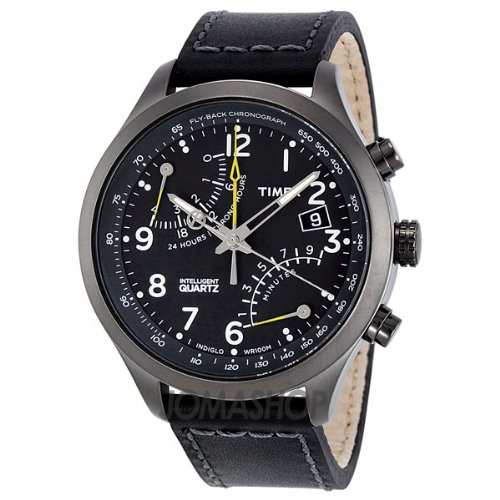 Timex Men's T2N699DH Intelligent Quartz T Series Racing Fly Back Chrono Stainless steel Case Black Strap Watch