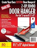 BLANKS/USA Pre-Cut Jumbo Door Hanger, 40 Sheets, 80 Door Hangers (DHT80X9WH)