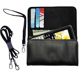 Black Purse Hand Bag Case for the Kyocera Melo S1300 with both a hand and shoulder loop option - a unique Gomadic design