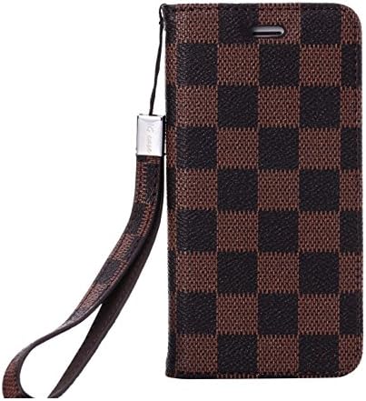Triumph®(Fulfilled by Amazon) High Quality Luxury Designer unisex wallet case flip bag cover for Samsung S6 (Brown)