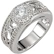 Platinum Diamond Engagement Ring Semimount - 0.75 Ct. - DOES NOT INCLUDE CENTER STONE