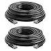 Cat5e Ethernet Cable â€“ 50 ft Black - Gold Plated Contacts Male to Male Patch Cord (2 Pack)