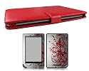 Bundle Monster Barnes & Noble Nook Color Nook Tablet Synthetic Leather Case Cover Jacket + Skin Art Decal Sticker + Screen Protector Ereader Accessories Combo - Fits both Nook Color and Nook Tablet (Released Nov. 7, 2011) Devices
