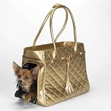 LARGE - GOLD - Quilted Metallic Pet Carriers