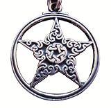Pewter Gothic Pentacle Pendant Pagan Wicca Wiccan Pentagram Necklace Gothic Jewelry