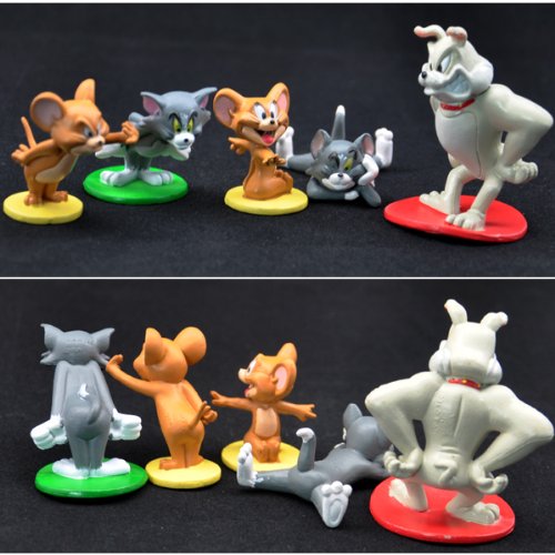 Tom and Jerry 5 Piece Play Set with 5 Tom, Jerry, and Spike 