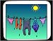 Mouse Pad with line, drying, Fish, on, hanging, laundry, dripping
