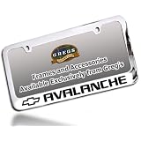 Avalanche License Plate Frame, Chrome Brass Chevrolet Chevy by Gregs Automotive LLC