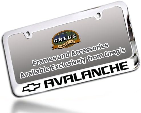 Avalanche License Plate Frame, Chrome Brass Chevrolet Chevy