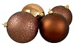 Set of 4 Mocha Brown Shatterproof 4-Finish Christmas Ball Ornaments 10