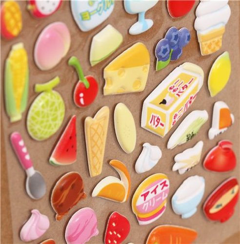 Imagen 3 de Divertido set pegatinas blanditas 3D librito alimentos