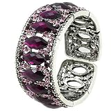 Purple Crystal Wide Bangle Bracelet Fashion Jewelry
