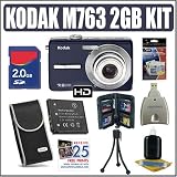 Kodak Easyshare M763 7.2MP Digital Camera Blue + 2GB Deluxe Accessory Kit
