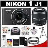 Nikon 1 J1 10.1 MP Digital Camera Body with 10-30mm & 30-110mm VR Lens (Bla ....