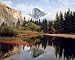 Yosemite Dome Lake Mountain Landscape Picture Art Print