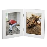 Home Hinged Double Wood Frame - White (5x7)