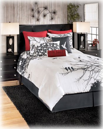 Red/Gray/White King TOB Set by Ashley Furniture