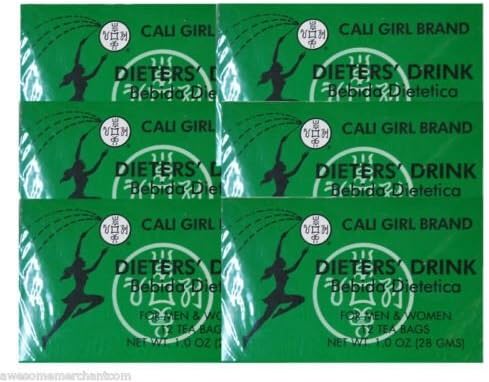 6 Boxes of Cali Girl Dieter's Tea for Men and Women Total of 72 Teabags by Cali Girl