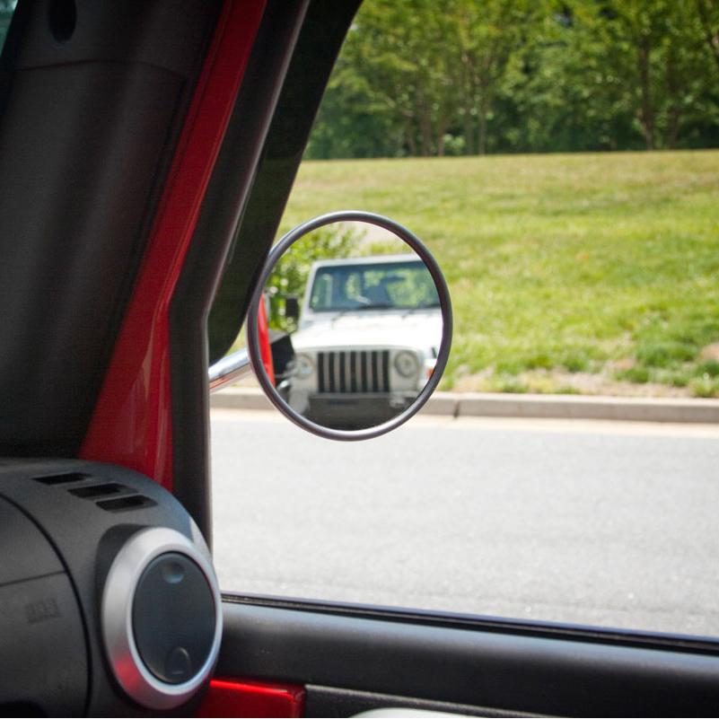 Rugged Ridge Quick Release Mirror Kit, Rectangular, Black