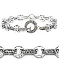 1.06 Carat Genuine Champagne Diamond Sterling Silver Bracelet
