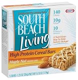 South Beach Living High Protein Cereal Bars, Maple Nut, 5-Count Bars (Pack of 4)