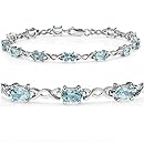 7 ct Sky Blue Topaz Infinity Tennis Bracelet set in Sterling Silver ( 7 1/4 inches)