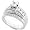 1.00ctw Princess & Round Diamond Wedding Rings Set in 14Kt White Gold (HI/I1) - Size 5