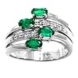 14K White Gold Emerald and Diamond Ring