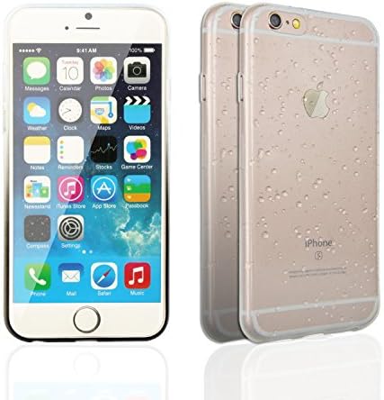 Iphone 6s case, 2 Pcs Ansfen Colorful Clear Water Drop Shell Iphone 6 Soft Bumper Cover(Black,White)