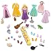 Disney 36 Piece Deluxe Tangled Rapunzel Fashion Set Featuring 6 Rapunzel Dresses, 6 Pairs of Shoes, 2 Changeable Princess Rapunzel Heads, Pascal, Bunny, Frying Pan and More_s-2