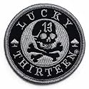 Lucky 13 Death Skull Embroidered Patch Iron-On