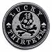 Lucky 13 Death Skull Embroidered Patch Iron-On