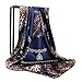 Fonshow Silk Scarf Neck Scarves Womenâ€™s Large Square Satin Hair Scarf 35 x 35 inches (AC12)