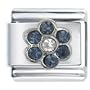 September Sapphire Color Birthstone Flower Italian Charms