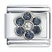September Sapphire Color Birthstone Flower Italian Charms