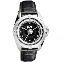 D&G Chalet Men's Quartz Watch DW0606 With Black Analogue Dial, Stainless Steel Case And Black Leather Strap