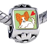 Pugster Pandora Style Bead Papillion Dog Beads Fits Pandora Bracelet