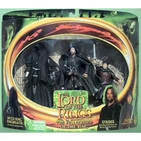 Strider Frodo Witch king ringwraith 3 pack lord of the rings fellowship toybiz