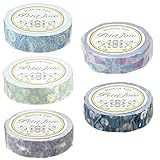 ニチバン プチジョア マスキングテープ 5柄入 15mm PJMT-15SAZ5P02 ブルーセレクション ニチバン プチジョア マスキングテープ 5柄入 15mm PJMT-15SAZ5P02 ブルーセレクション