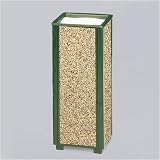 Howard Aspen Steel/Stone Panel Urn with Weather-Shield Empire Green with Desert Brown Stone Panels Urn R40WU-202