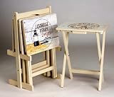 Nautical TV Trays with Stand - Set of 4