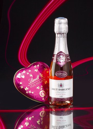 Präsent - Brut Dargent Rosé 200ml & Lindt 'von Herzen' Mini Pralinés 30gr