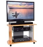 Three Shelved Corner TV Cart with Tempered Glass Middle Shelf [NAN-JN-2035- ....