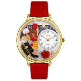 Whimsical Watches Women's G0640002 Kindergarten Teacher Red Leather Watch